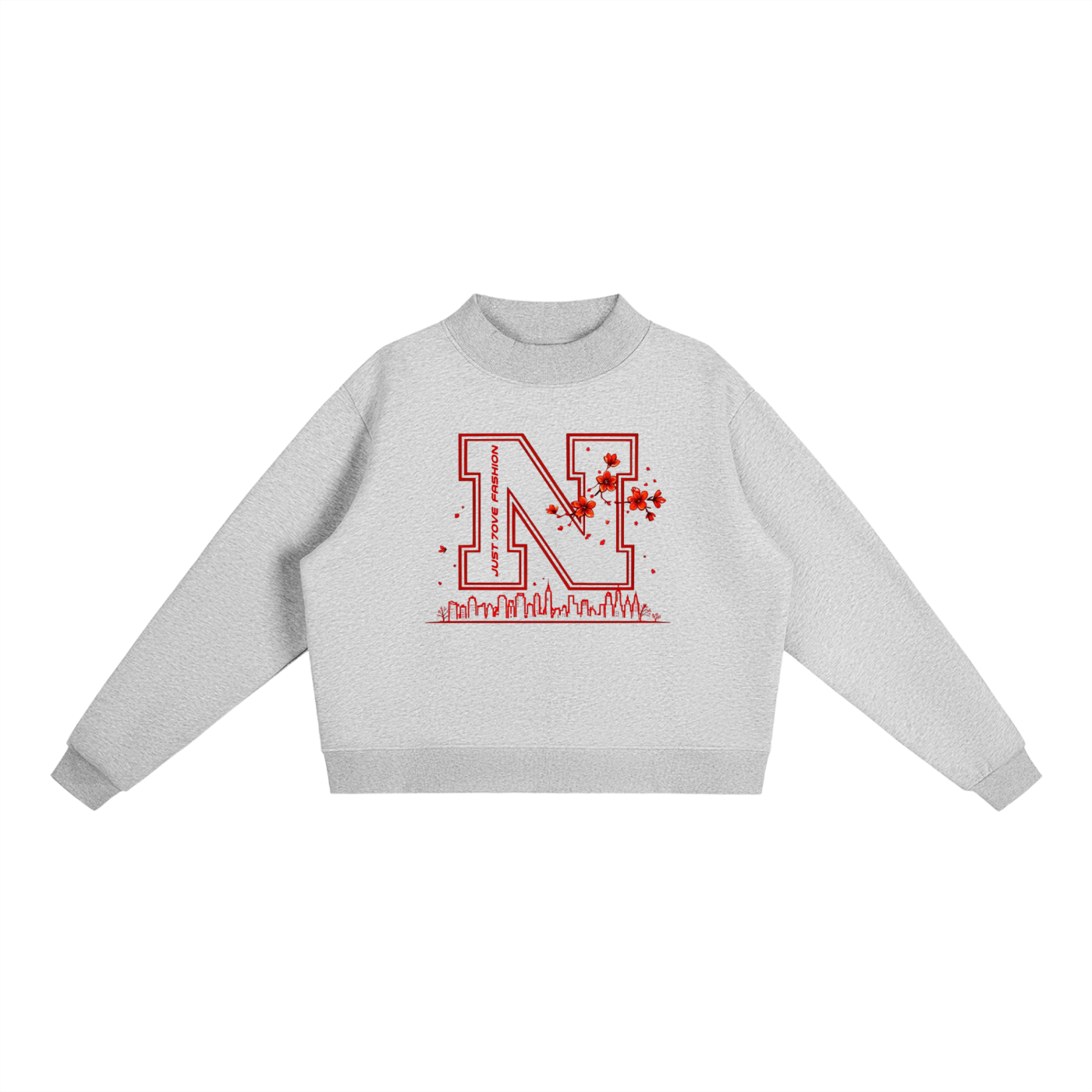 Essential Fleece Mock-Neck Crew Sweatshirt