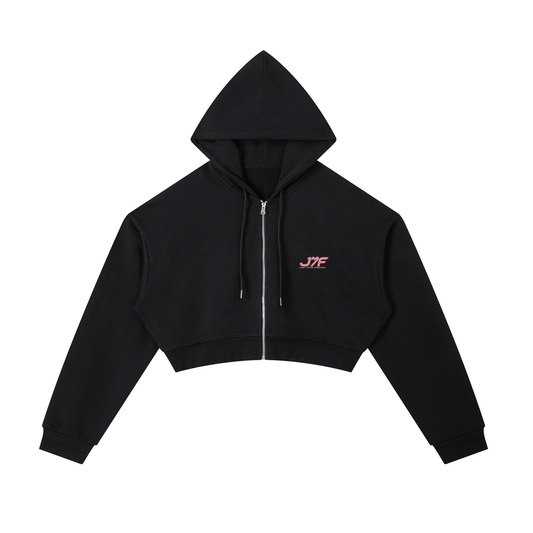 Essential Cropped Zip-Up Hoodie