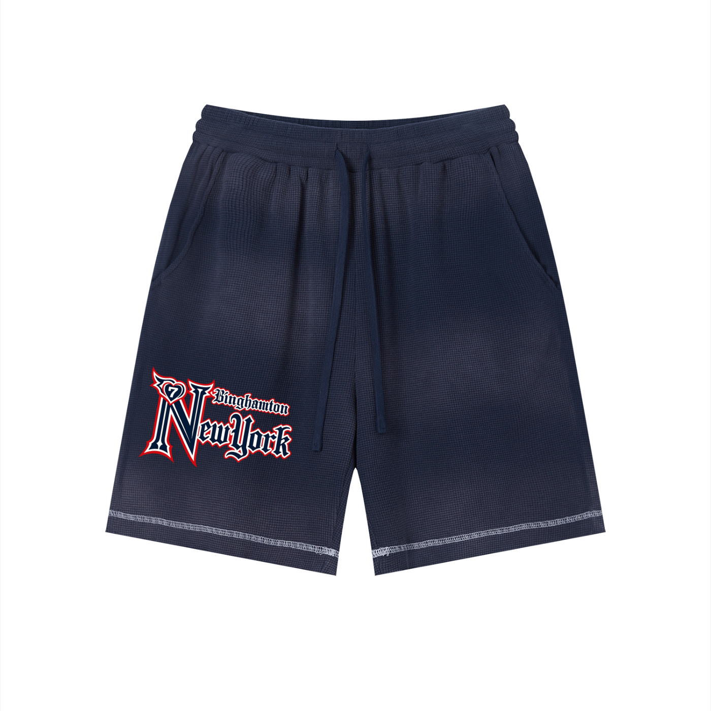 Unisex Sunfade Waffle Raw Hem Shorts
