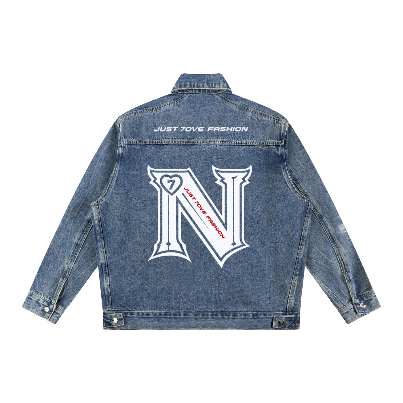 Vintage Wash Zip Up Denim Jacket